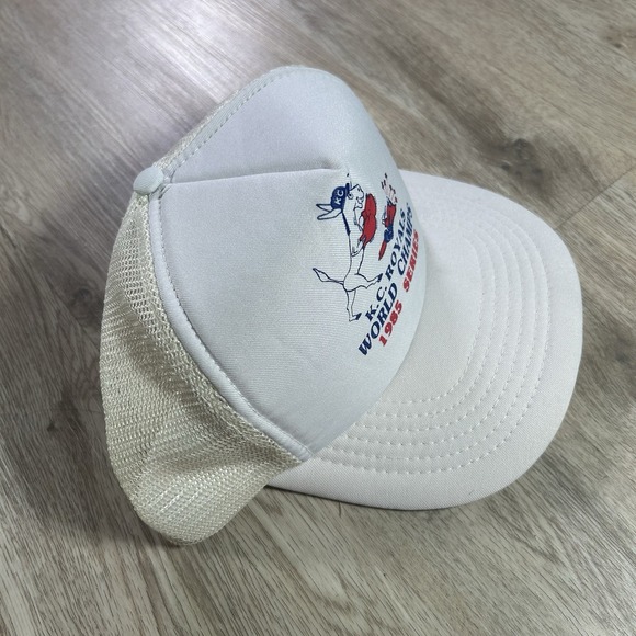 VTG 1985 World‎ Series Snapback Hat MLB Royals Cardinals White Trucker Cap - Picture 6 of 7